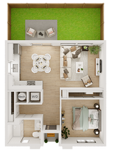 1BR/1BA - A1 904 floor plan